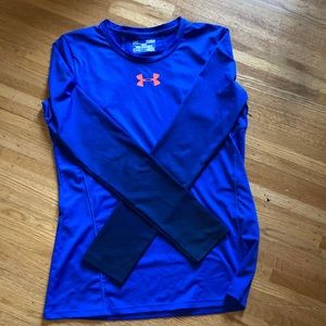 Under armour blue fitted athletic long sleeve top.